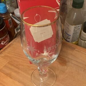 Brand New Stella Artois Limited Edition Gold Rimmed Holiday Beer Glass